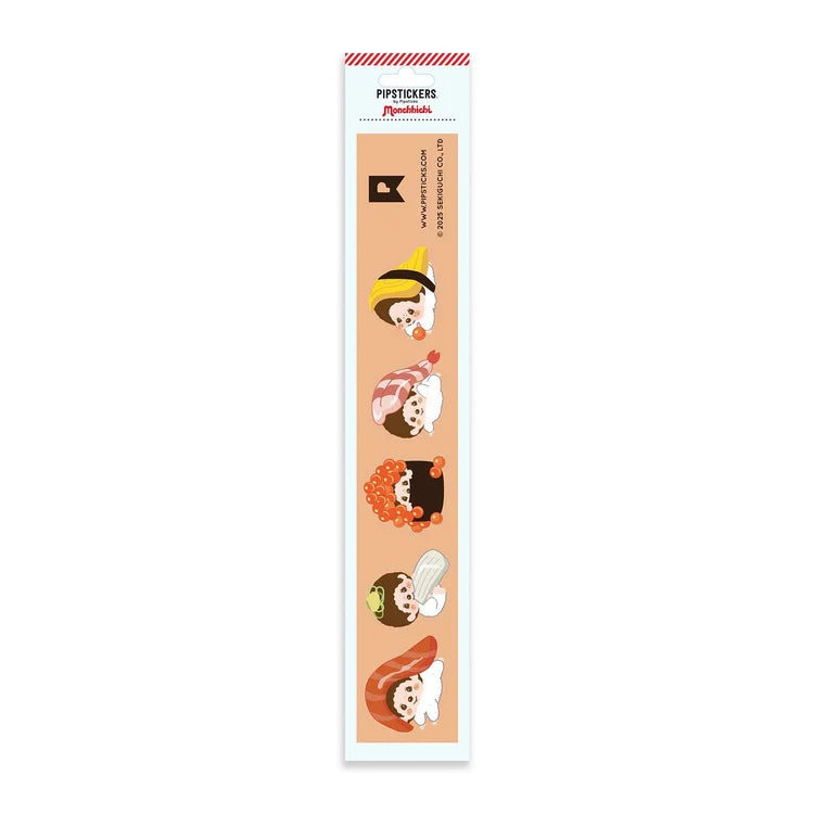 Monchhichi Sushi Roll Minis 6" Pipsticks Sticker Sheet by Pipsticks featuring sushi themed characters