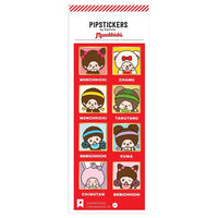 Monchhichi & Friends 7" Pipsticks Sticker Sheet Gold Foil featuring colorful character stickers