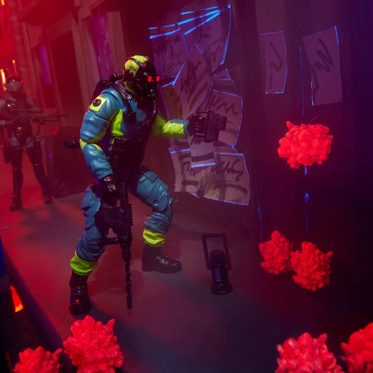Mole Rat (Stage 2) "190" G.I. Joe Classified Series 6 inch COBRA Action Figure by Hasbro in a dark, neon-lit scene