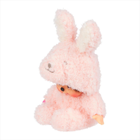 Sekiguchi Monchhichi 7-inch plush doll in soft pink bunny costume with thumb-sucking pose, collectible edition.