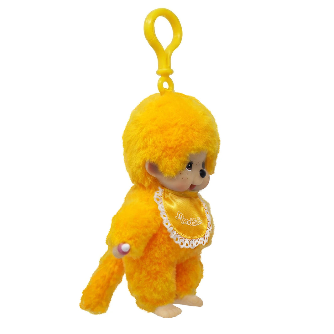 Monchhichi Lacie Orange Satin Bib Plush 4 Inch Figure by Sekiguchi yellow hanging monkey plush