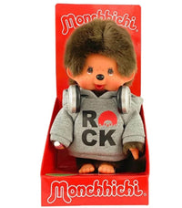 Monchhichi Pop Rockstar in Hoodie Plush 8 Inch Figure with Headphones by Sekiguchi
