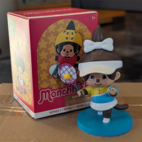 Sekiguchi Monchhichi girl tennis player figure with visor and racket on blue base from Series 1 Sports Blind Box