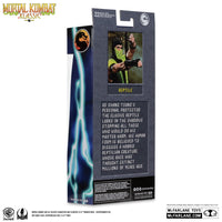 McFarlane Mortal Kombat Klassic Reptile 7 inch action figure packaging back with character bio and logo