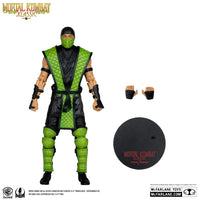7 inch McFarlane Reptile Mortal Kombat Klassic action figure with extra hands and display stand accessory