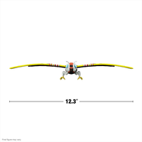 Front view of Super7 Mothra 1992 action figure with fully extended 12.3-inch wingspan on white background