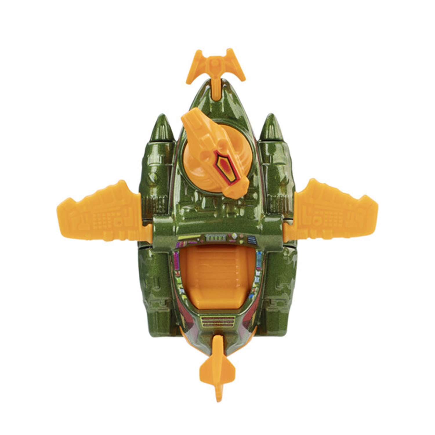 He-Man Masters of the Universe Wind Raider 1:64 Scale Hot Wheels Premium Pop Culture Diecast Car by Mattel in green with orange accents