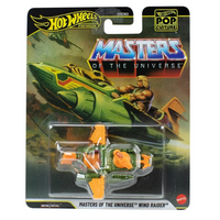 He-Man Masters of the Universe Wind Raider 1:64 Scale Hot Wheels Premium Pop Culture Diecast Car by Mattel in green and orange design