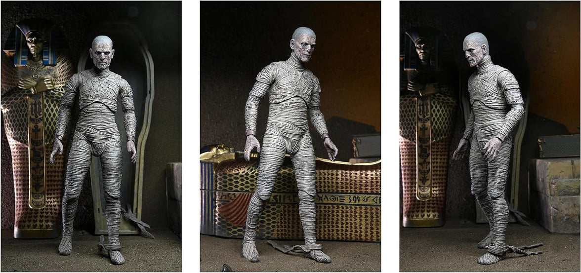 NECA Universal Monsters Ultimate Mummy 7" Figure & Accessory Pack Combo - New by Neca with detailed wrapped mummy figure and artifacts