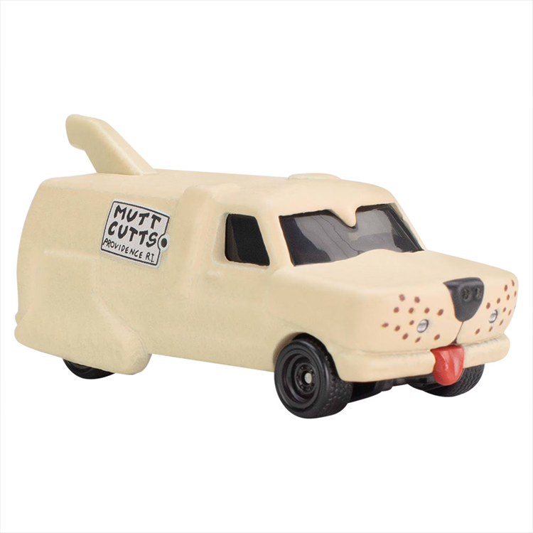 Mattel Hot Wheels Dumb and Dumber Mutts Cutts Van diecast car with detailed dog features and RealRiders tires