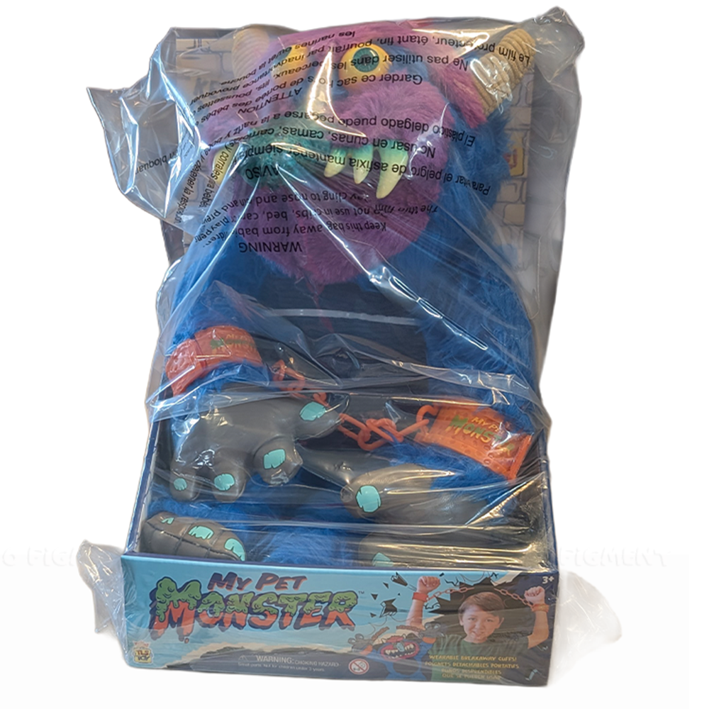 My Pet Monster 14-Inch Deluxe Plush Toy by The Loyal Subjects 2026 packaged by Playskool with blue fur and orange chains