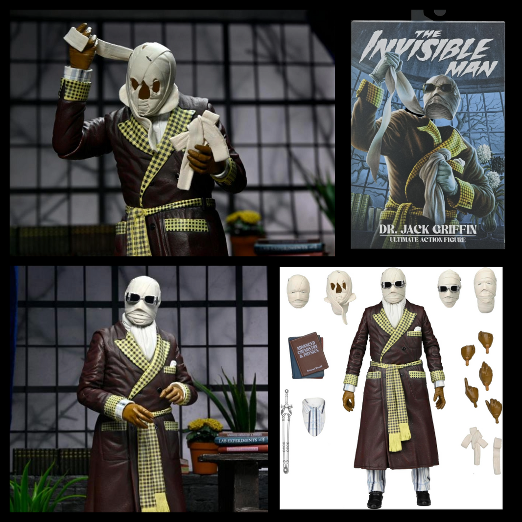 The Invisible Man Kemp House Color Universal Monsters Ultimate Action Figure NECA 7” new in box collectible toy