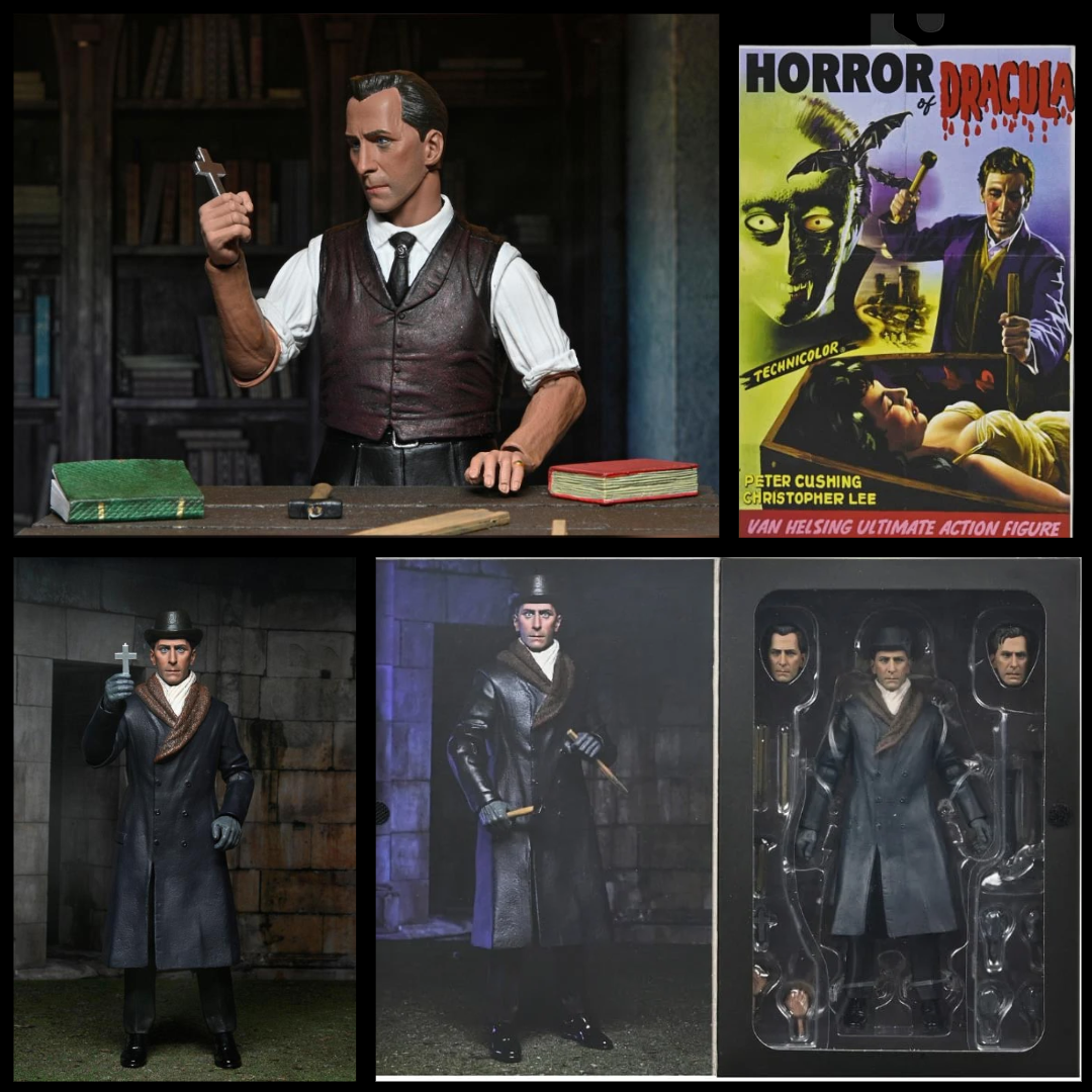 Van Helsing Horror of Dracula Hammer Films Ultimate Action Figure NECA 7” with accessories in detailed sculpt new in box collectible