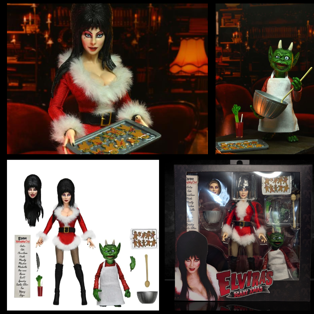 Elvira Very Scary Christmas - Mistress of the Dark 8-Inch Clothed Action Figure new in box by Neca with accessories