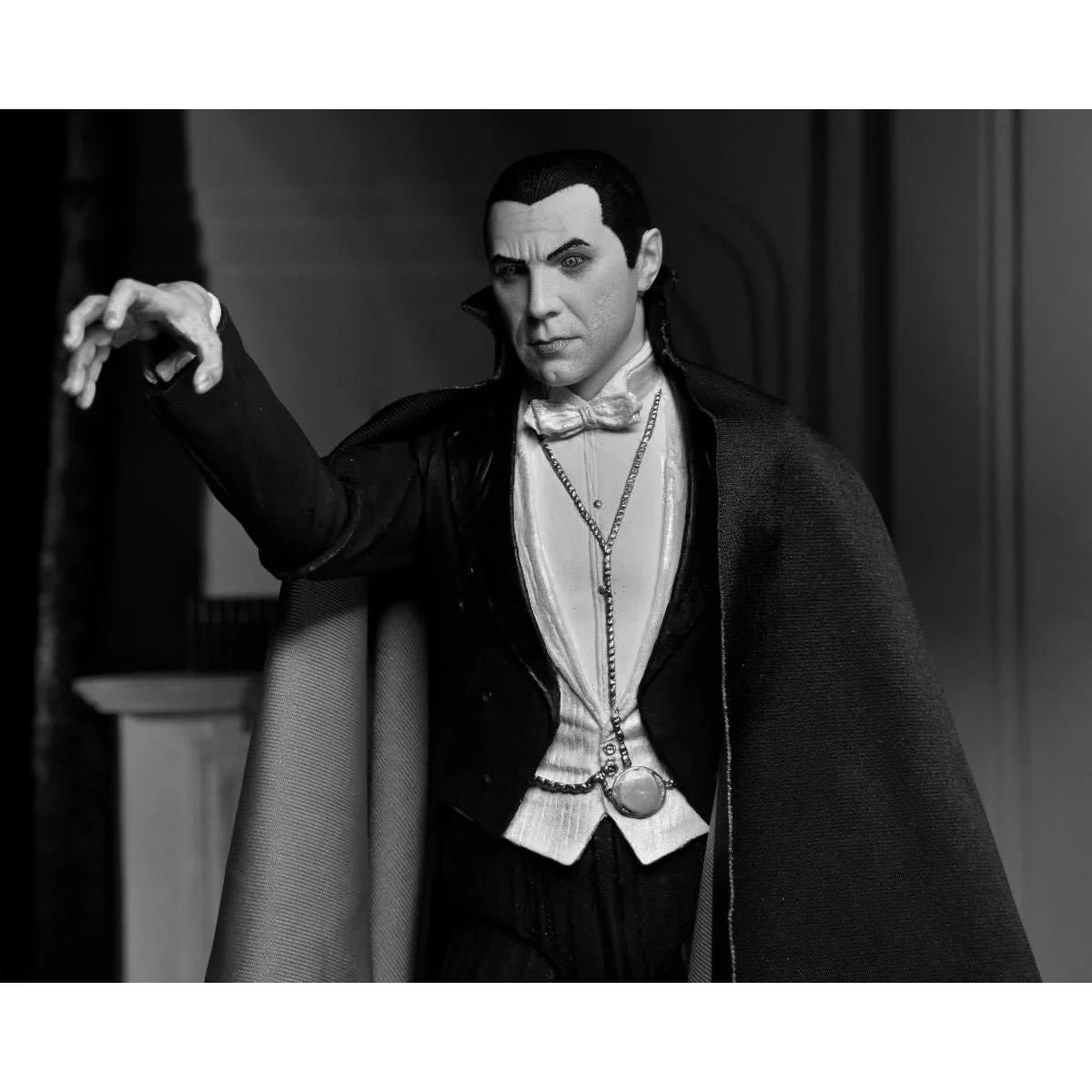 Dracula of Carfax Abbey Black and White 7 inch Neca Action Figure Universal Monsters in classic vampire pose new in box
