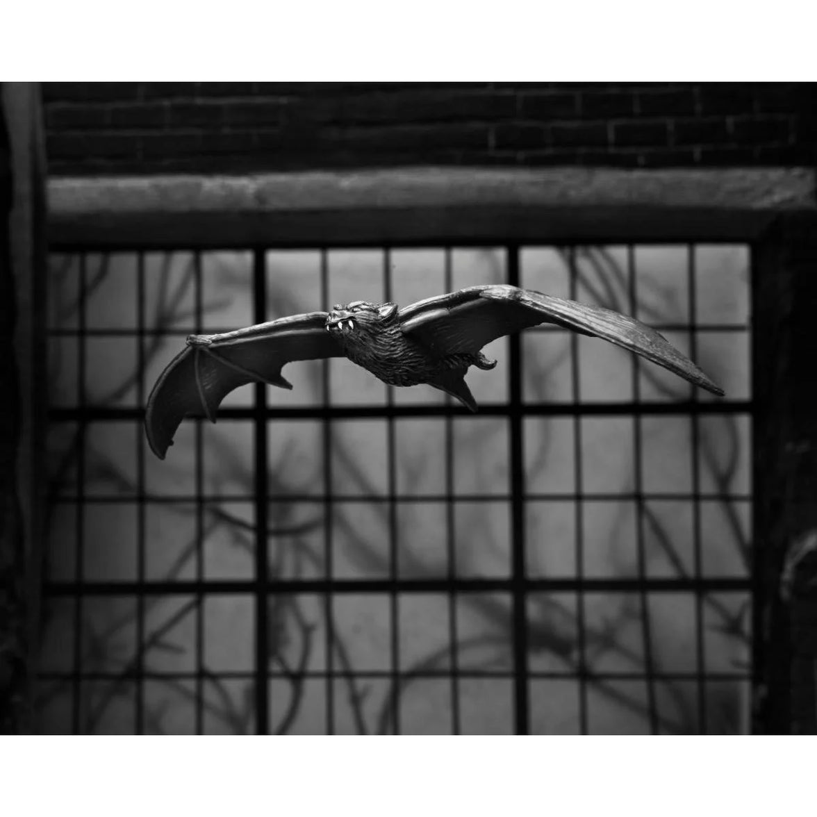 Dracula of Carfax Abbey Black and White 7 inch Neca Action Figure Universal Monsters bat accessory in flight pose new in box