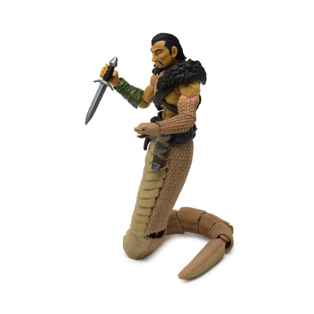 Naga the Serpent Druid -Vitruvian H.A.C.K.S. 1:18 Scale Action Figure by Boss Fight Studio Llc with sword and detailed serpent tail.
