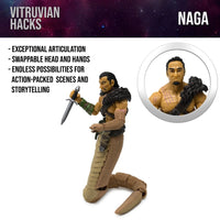 Naga the Serpent Druid -Vitruvian H.A.C.K.S. 1:18 Scale Action Figure by Boss Fight Studio Llc with dagger and articulated pose