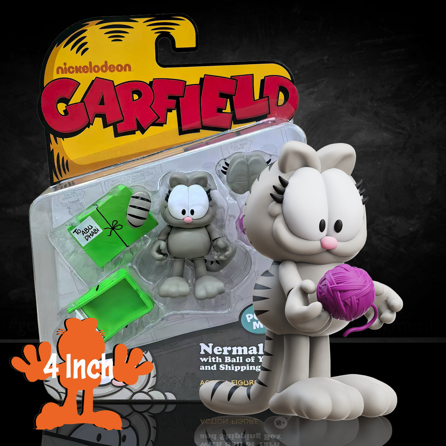 Garfield Wave 1 Nermal Action Figure - 17 Points of Articulation with Yarn & Mail Box by Boss Fight Studio Llc new in box