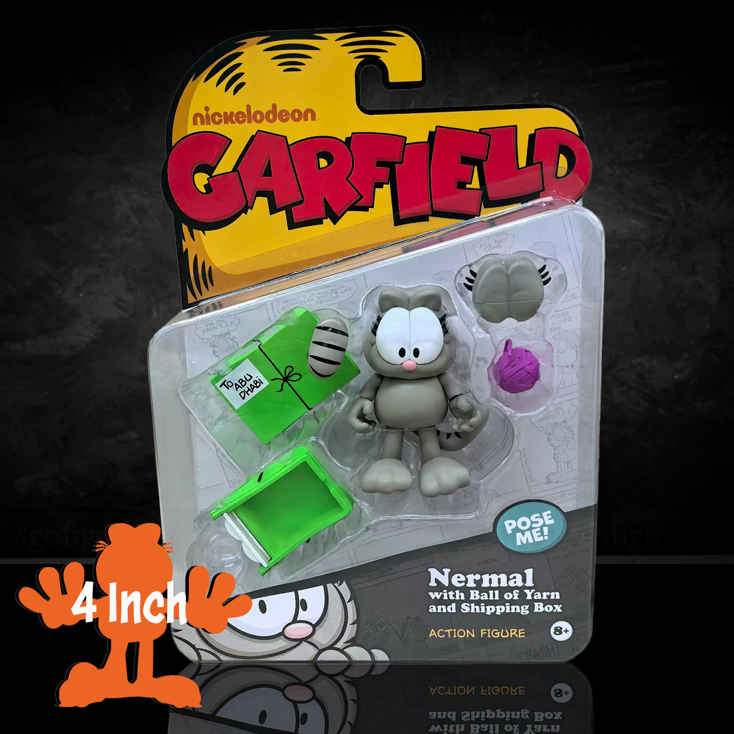 Garfield Wave 1 Nermal Action Figure - 17 Points of Articulation with Yarn & Mail Box - Adorable Kitten Collectible by Boss Fight Studio Llc new in box