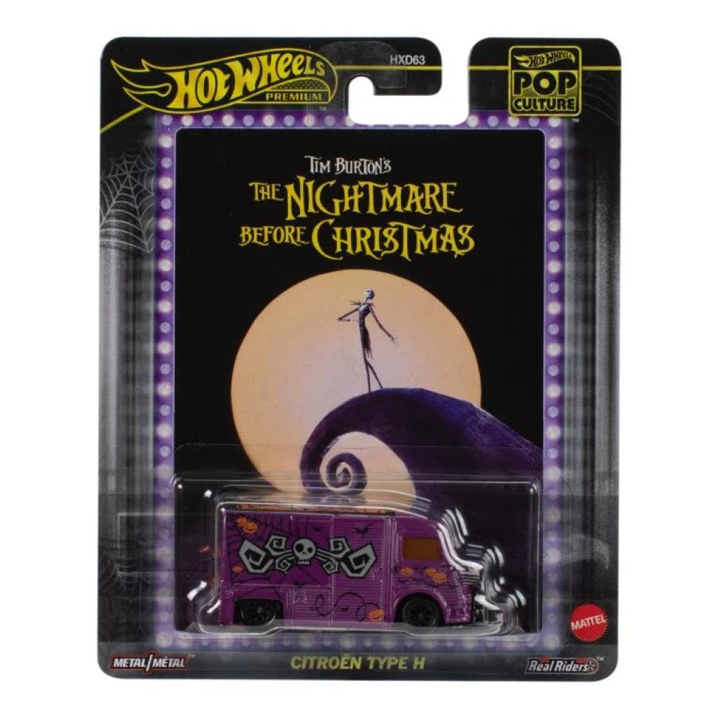 Hot Wheels Premium Pop Culture Mattel The Nightmare Before Christmas Citroen Type H die-cast model in packaging