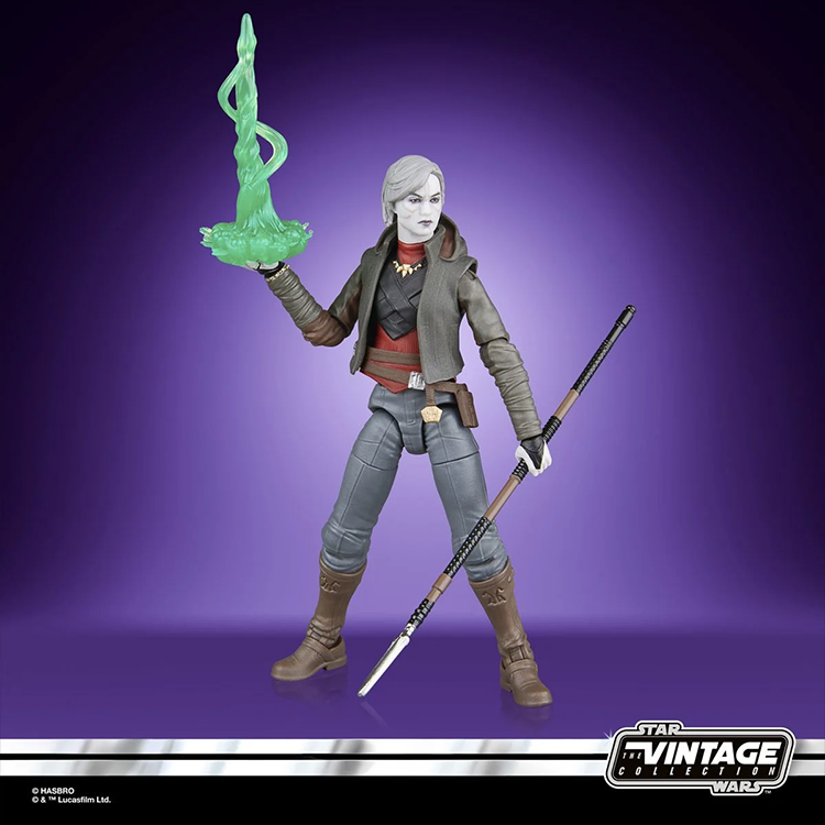Kenner Star Wars Vintage Collection Nightsister Merrin action figure with staff and magic effect accessory