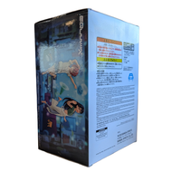 Blue box with Japanese text and anime style characters shown on the side panels