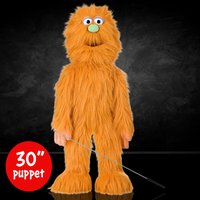Silly Puppets Frazzle Orange Monster Puppet - 30" furry puppet with movable mouth and arm rod by Silly Puppets new