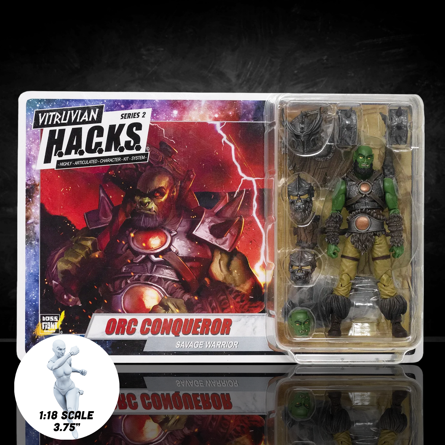 Orc Conqueror Male Savage Warrior Vitruvian H.A.C.K.S. Action Figure 1:18 scale action figure from Boss Fight Studio Llc