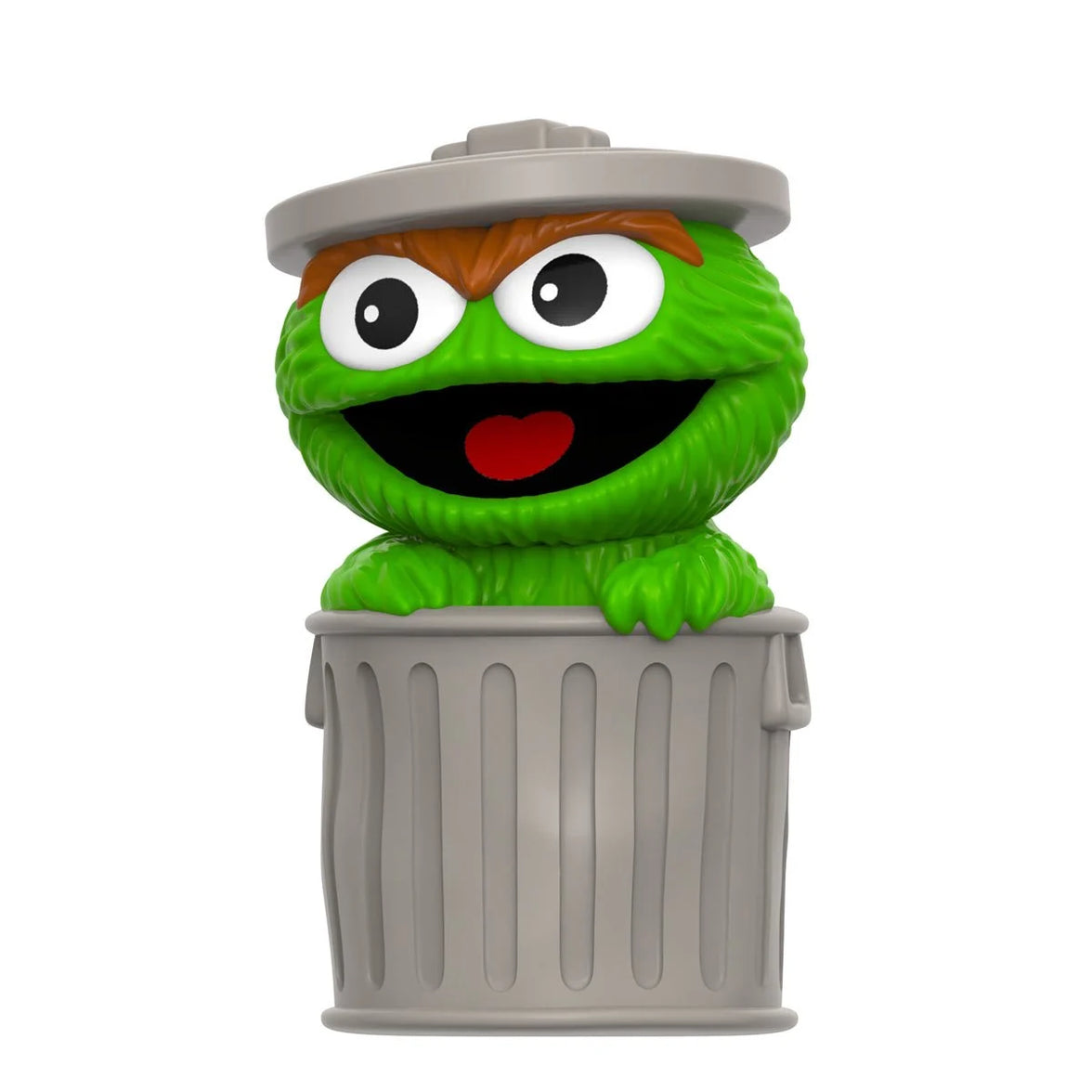 Sesame Street Oscar the Grouch (Green) FUN! FUN! Vinyl Figure new in box collectible by Super7 with trash can accessory