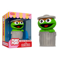 Sesame Street Oscar the Grouch (Green) FUN! FUN! Vinyl Figure new in box collectible by Super7 with trash can design
