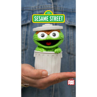 Sesame Street Oscar the Grouch (Green) FUN! FUN! Vinyl Figure new in box collectible by Super7 in trash can design