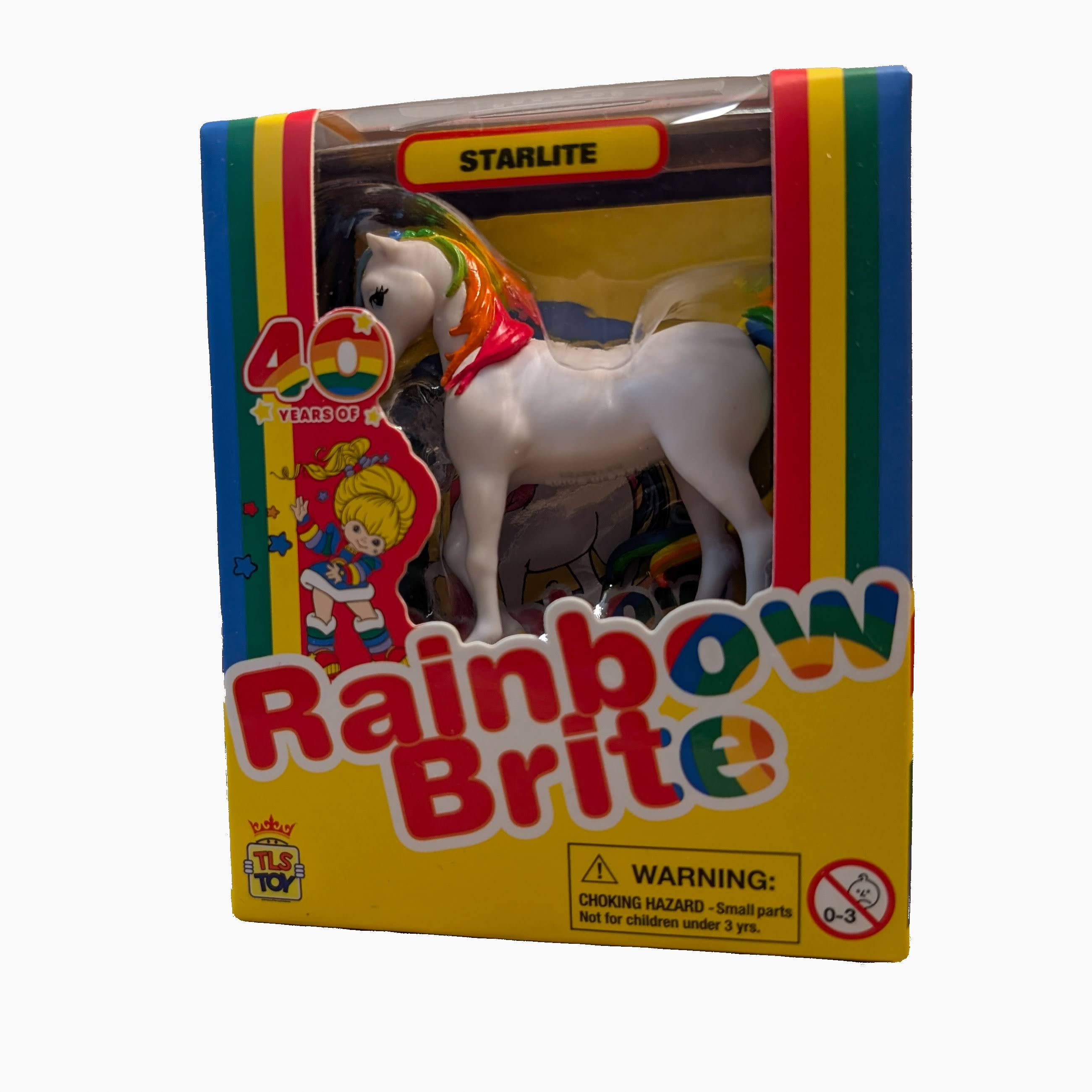 Starlite 2.5-inch Loyal Subjects collectible figure in rainbow mane packaging celebrating 40 years of Rainbow Brite
