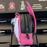Loungefly Disney mini backpack bag charm featuring Minnie Mouse in a cat costume with a working zipper detail.