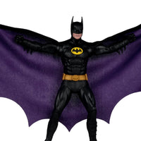 Batman - Page Punchers Wave 13 1:10 Scale 7” Action Figure McFarlane Toys with purple fabric cape and black suit.