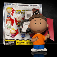 Franklin Peanuts 75th Anniversary Series 3 foam bag clip by Monogram holding a red kite keychain collectible