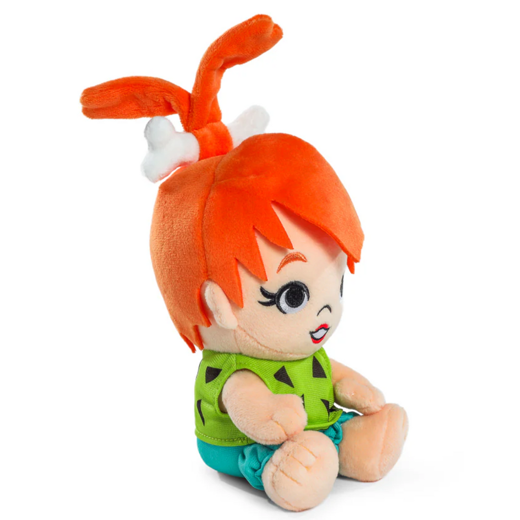 Pebbles Flintstone Phunny Plush: Adorable 7 1/2-Inch Stone Age Daughter Collectible by Kidrobot sitting with green outfit and orange hair