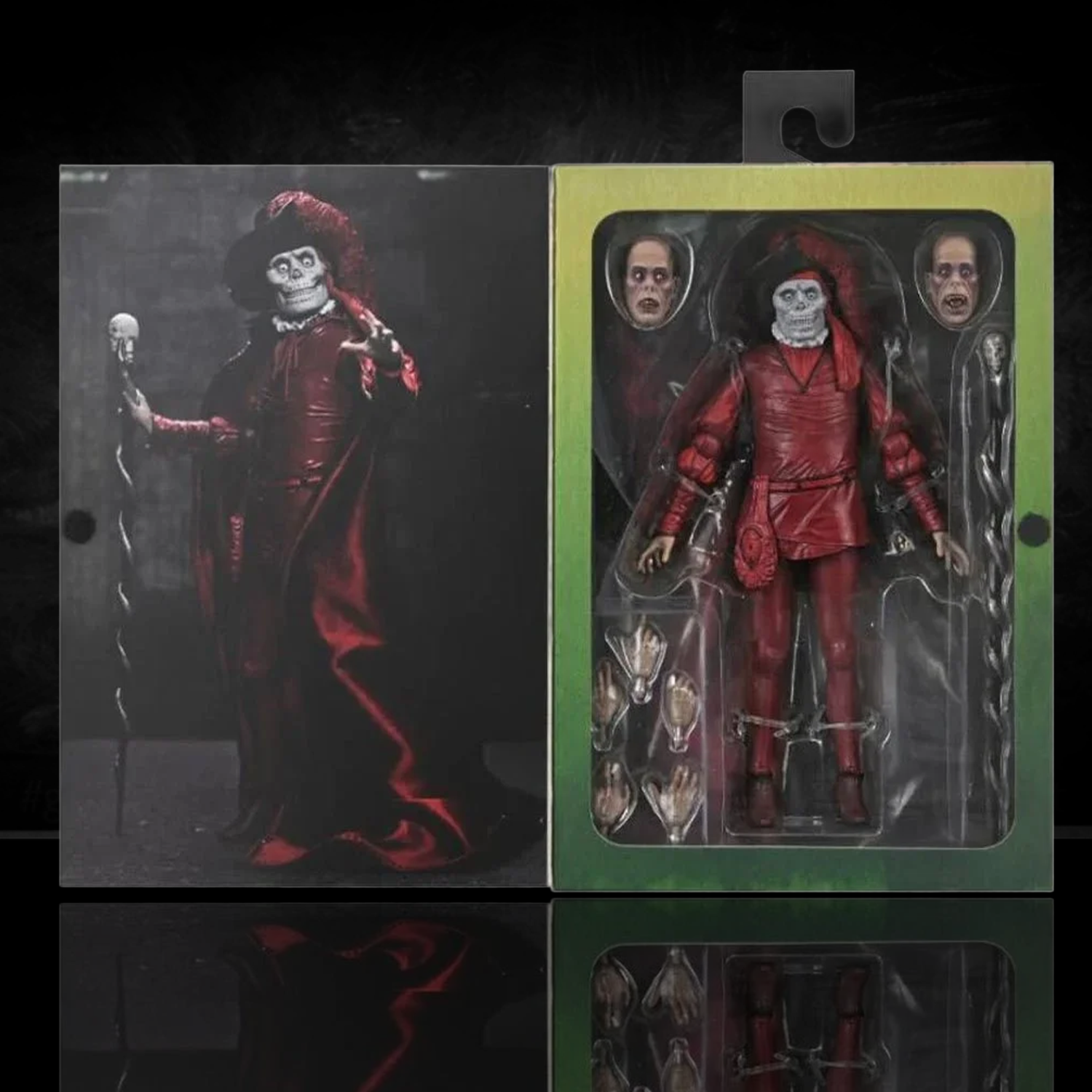 The Phantom of the Opera Ultimate Phantom Masque of the Red Death 7-Inch Scale Action Figure by NECA in packaging with accessories