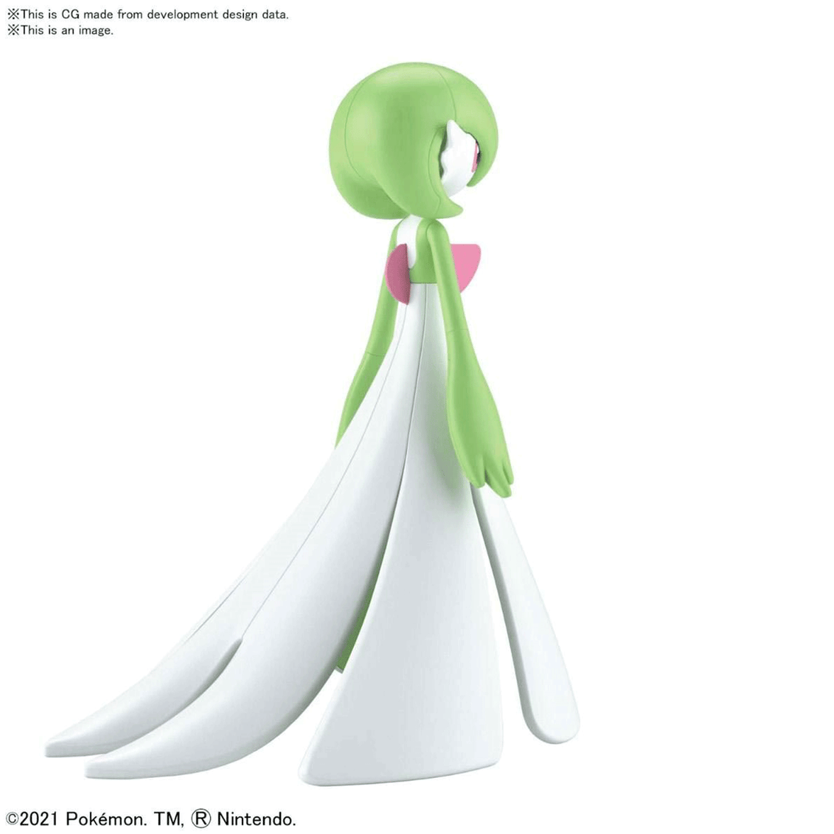 Bandai Spirits Pokémon model kit of Gardevoir by Blokees showing elegant design and dynamic pose from side view