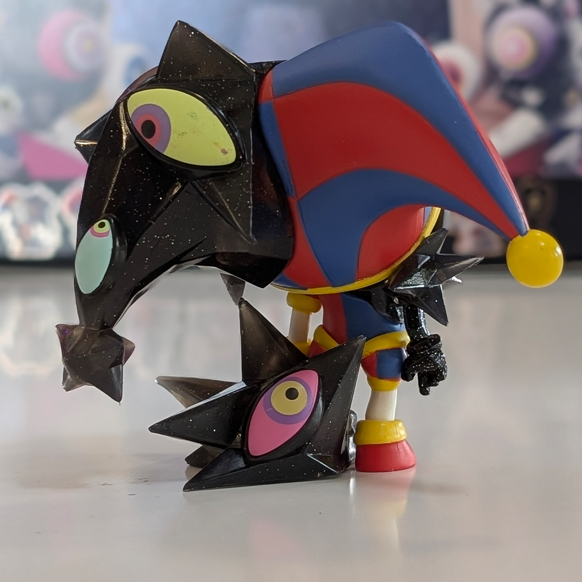 Abstracting Pomni - 3.5" Action Figure (The Digital Circus) by Glitch Productions, colorful jester character figure