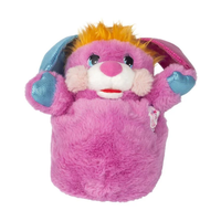 Popples Pancake Limited Edition Plush - 11-Inch Collectible by Go Figment with pink fur, yellow hair, and metallic blue and pink ears