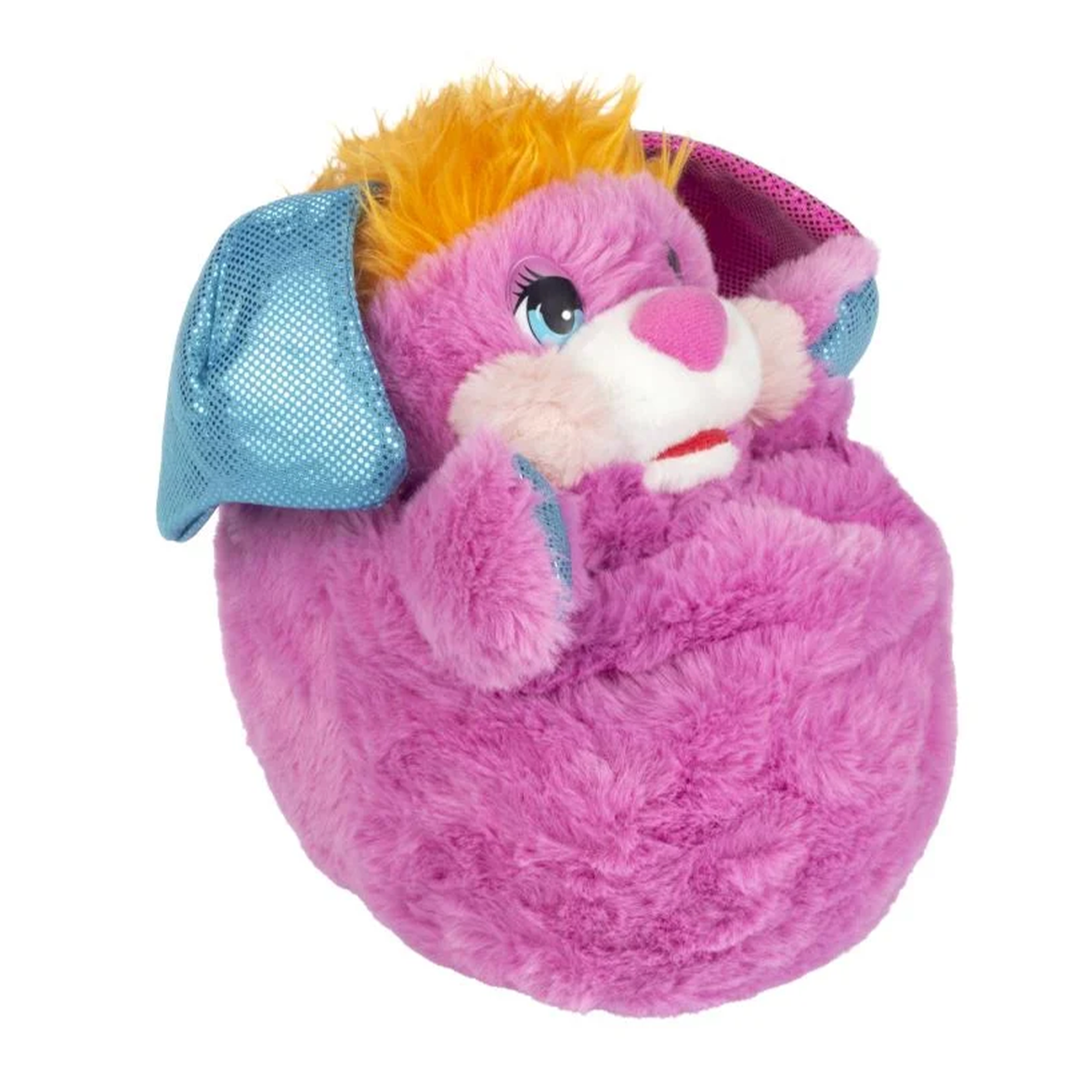 Popples Pancake Limited Edition Plush - 11-Inch Collectible with pink fur, orange hair, and metallic blue ears by Go Figment
