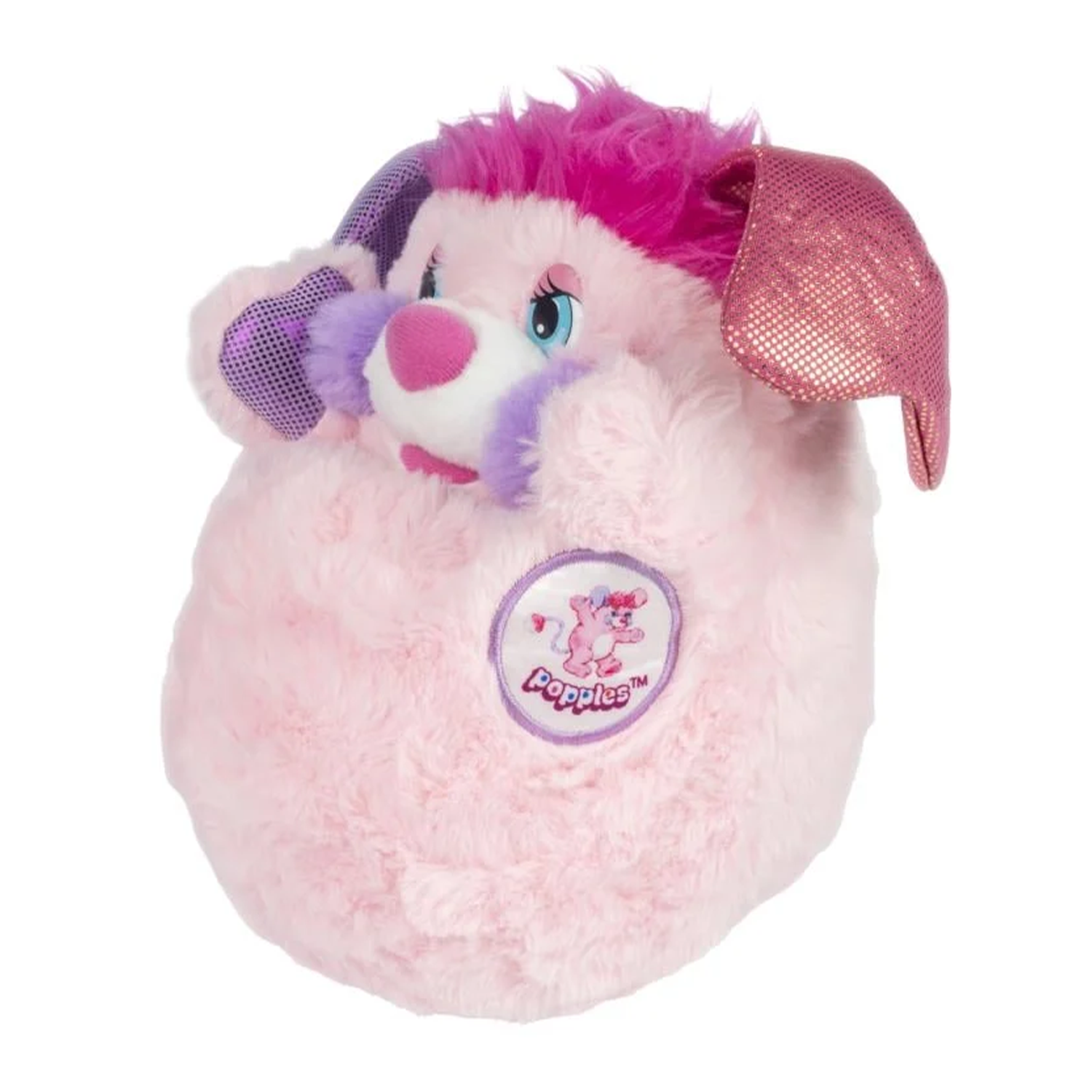 Popples Party Limited Edition Plush - 11-Inch Collectible by Go Figment with pink fur and metallic purple ears, new 2025 release