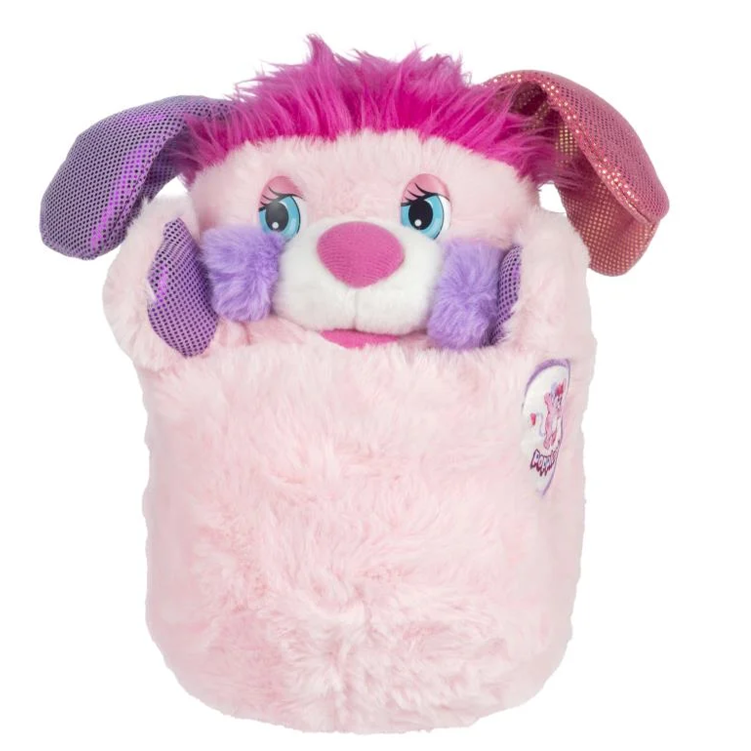 Popples Party Limited Edition Plush - 11-Inch Collectible by Go Figment with pink fur and purple metallic ears, new 2025 release