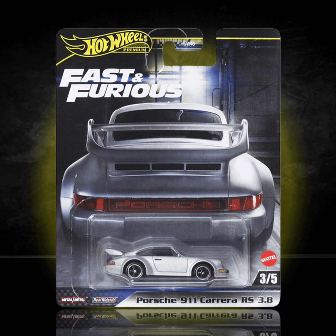 Mattel Hot Wheels Fast and Furious Porsche 911 Carrera RS 3.8 diecast car in original packaging rear view