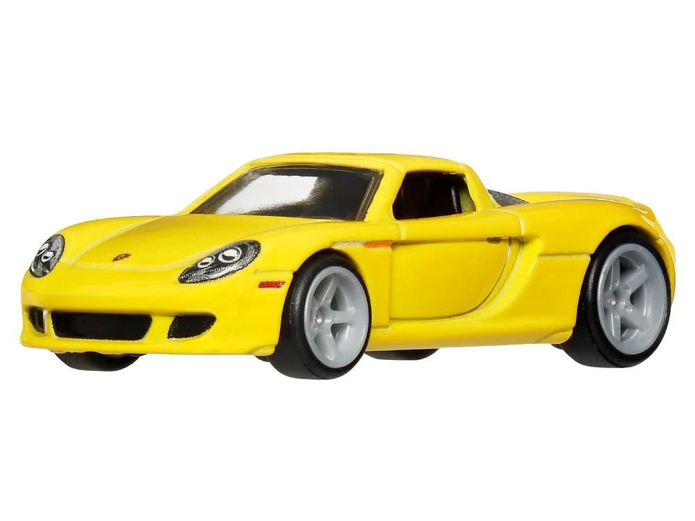 Hot Wheels Premium Car Culture 1:64 scale yellow Porsche Carrera GT die-cast collectible by Mattel