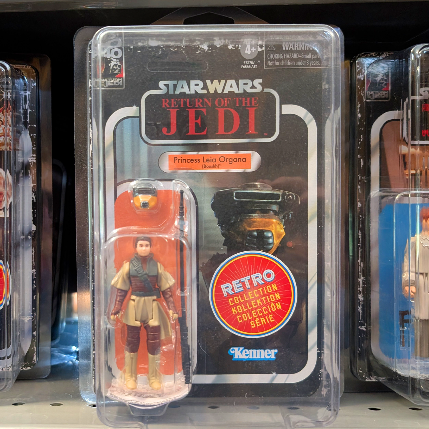 Princess Leia Boushh Star Wars Retro Collection Action Figure 1:18 ROTJ by Kenner, new in box collectible figure