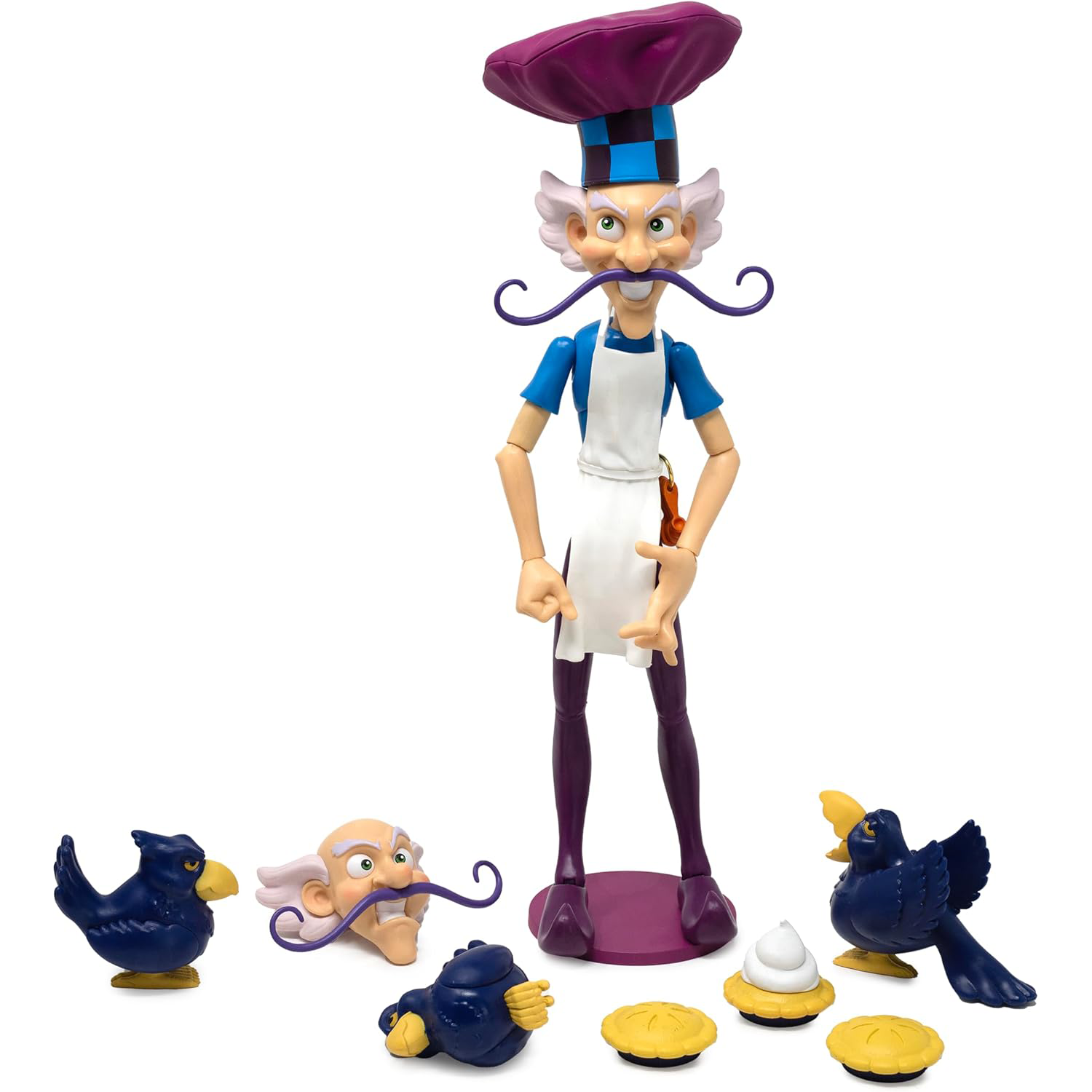 Boss Fight Studio Llc Purple Pie Man deluxe action figure with interchangeable head, birds, and pie accessories from Strawberry Shortcake