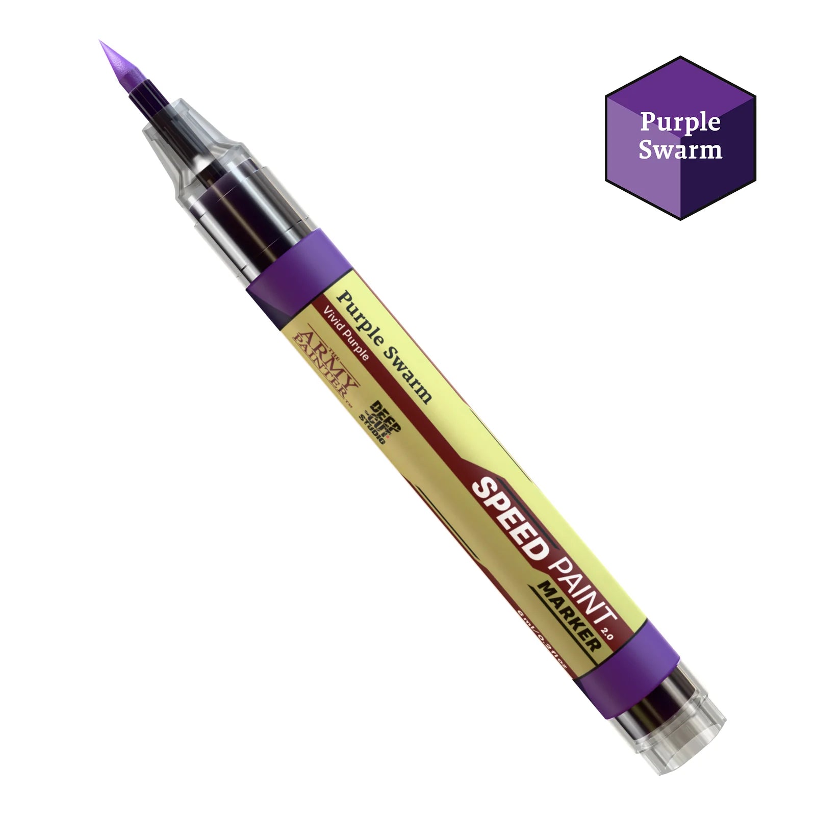 Purple Swarm Army Painter Speedpaint Marker - One-Coat Miniature Paint SM1007P with fine brush tip for detailed miniature coloring by Army Painter