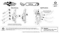 Quillroy 1:12 Scale 5" Human Porcupine Hybrid Action Figure by Altered Nation with bow, arrows, and spring-loaded quill fire feature diagram